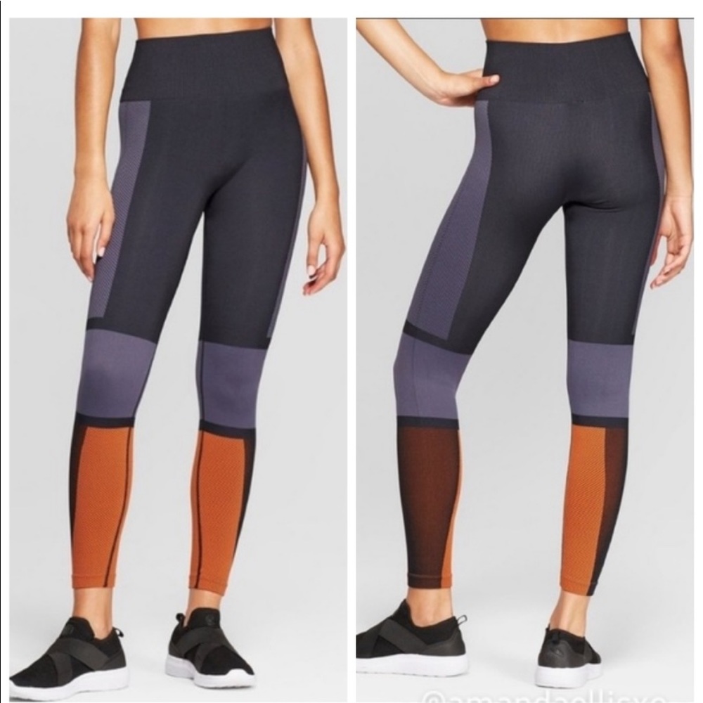 Target joy lab high waisted sculpting leggings. Dark blue/navy and orange size s